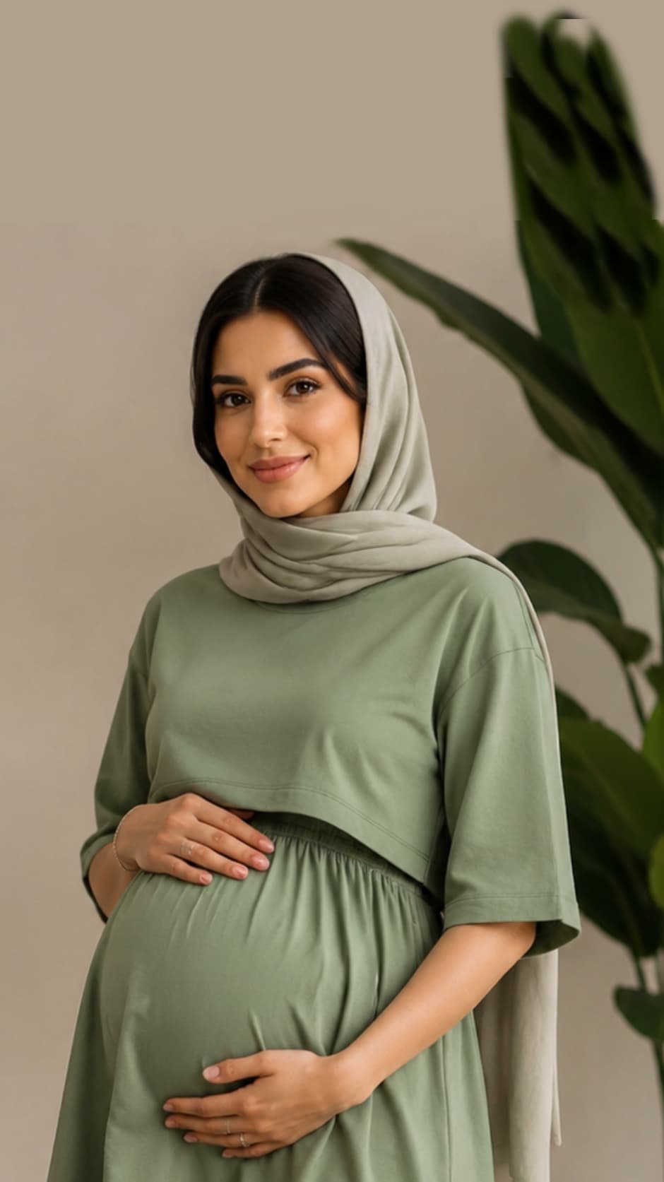 تیشرت بارداری و شیردهی تک رنگ — تصویر ۳