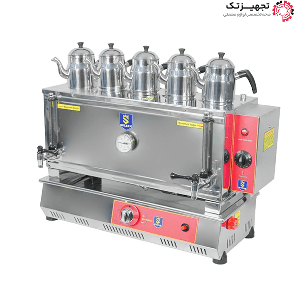 سماور صنعتی هوشمند گازی ۵ قوری سلطان مدل SU-GT550