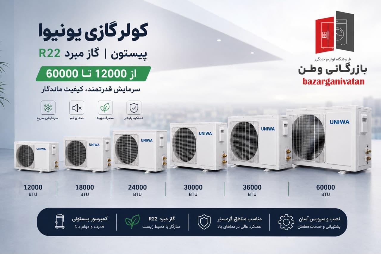 کولرگازی 12000 یونیوا 37.5کیلو T3 مدلUN-GHS12C FROST — تصویر ۲