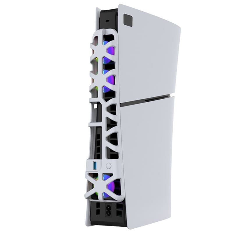 فن خنک کننده PS5 Slim سفید RGBدار — تصویر ۶