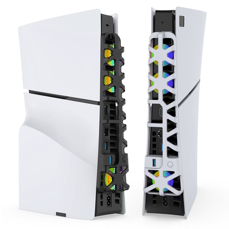 فن خنک کننده PS5 Slim سفید RGBدار — تصویر ۵
