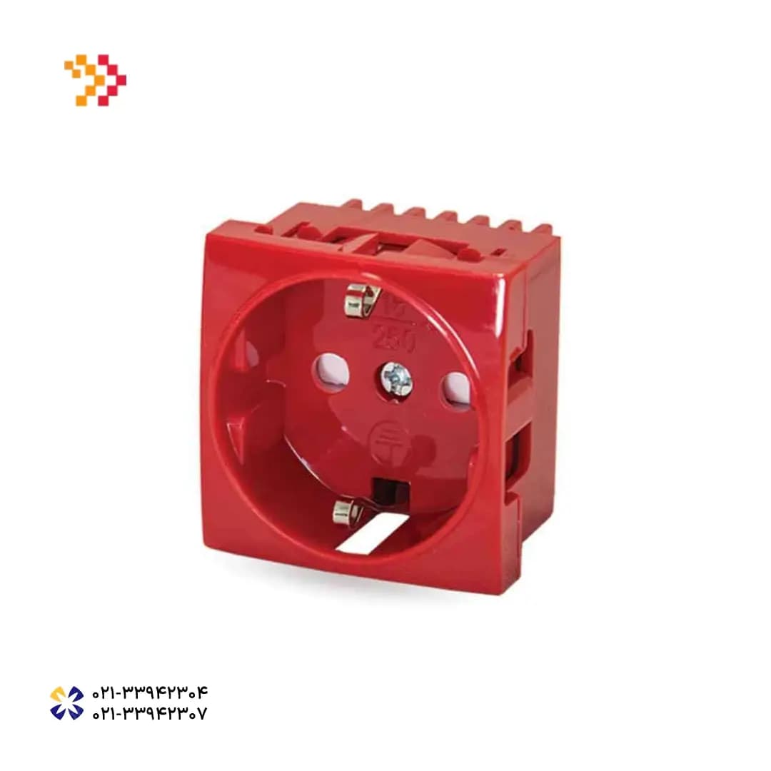 پریز برق طرح آلمانی 45×45 قرمز (DN-PR-4545) دانوب