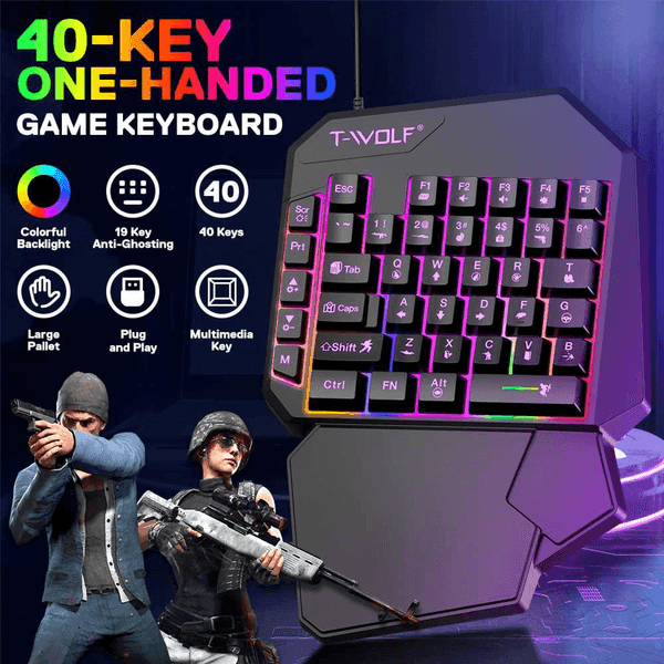 کیبورد و ماوس سیم دار گیمینگ T-WOLF TF-900 — تصویر ۲