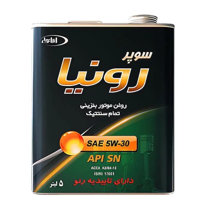 روغن موتور ایرانول سوپر رونیا 5W-30 SN پنج لیتری — تصویر ۲