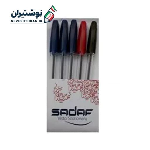 پک 5 عددی خودکار رنگ جور نوک 1 صدف