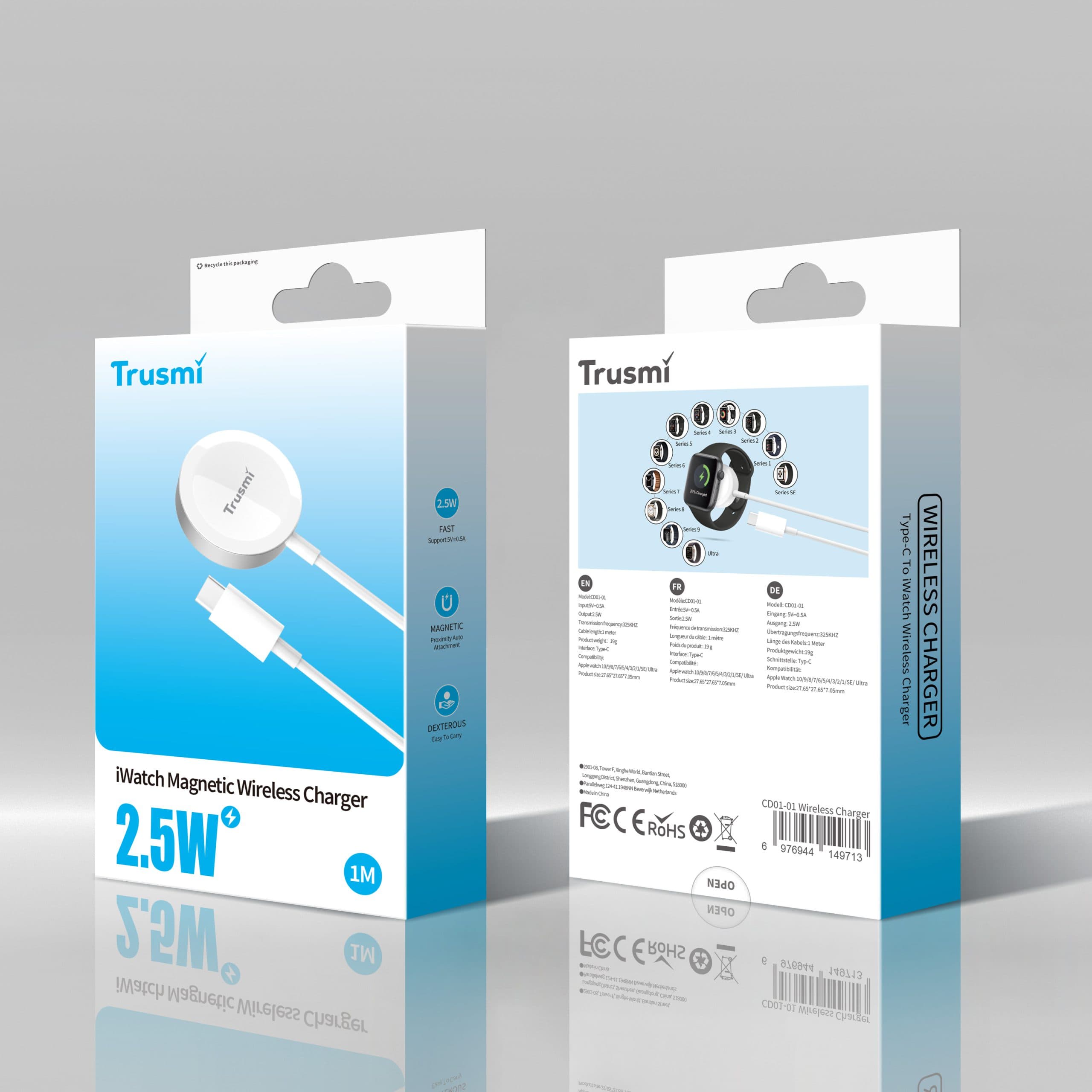 کابل شارژ مغناطیسی ساعت هوشمند اپل تراسمی CD01-01 1m — تصویر ۱۰