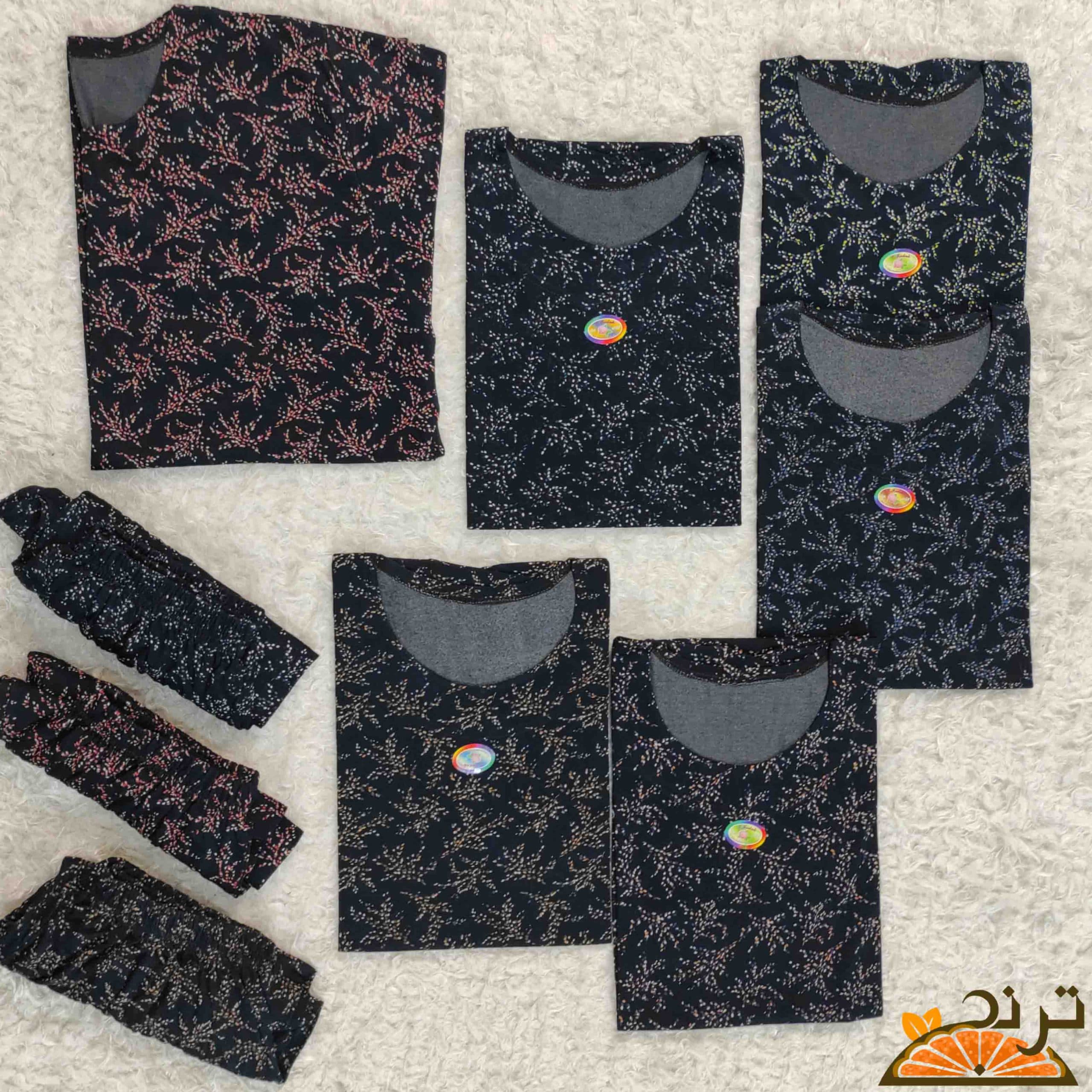 بلوز و شلوار گل گندم سرمه ایی