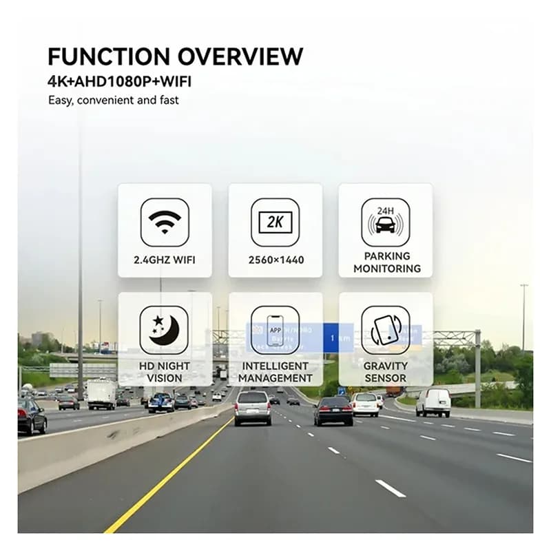 دوربین ثبت وقایع خودرو اتوویژن مدل DVR 525-4K WiFi با دوربین عقب — تصویر ۶