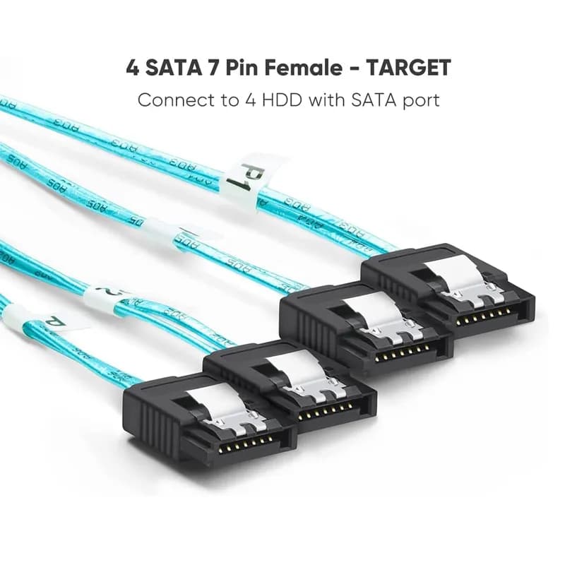 کابل Mini SAS SFF-8088 به چهار پورت SATA مدل SM172 طول 2 متر — تصویر ۴
