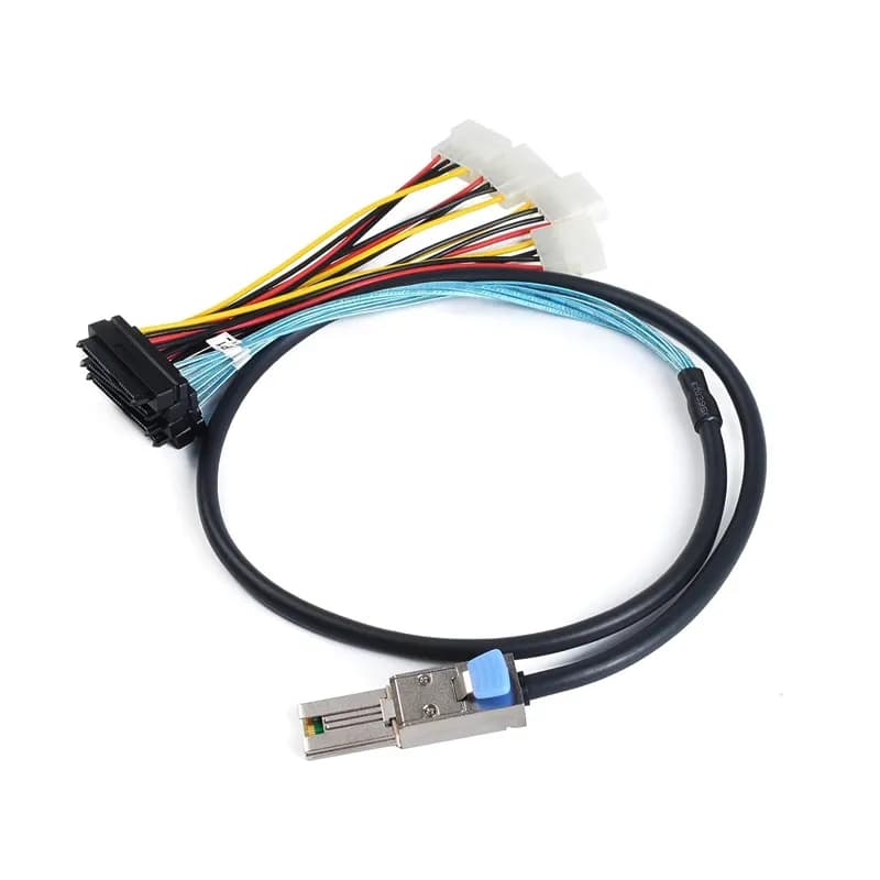 کابل Mini SAS SFF-8088 به چهار پورت SFF-8482 با برق 4 پین مدل SM195 — تصویر ۵