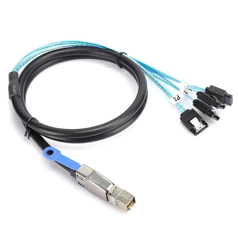 کابل تبدیل Mini SAS HD SFF-8644 به 4 پورت SATA مدل SM201 طول 1 متر — تصویر ۴