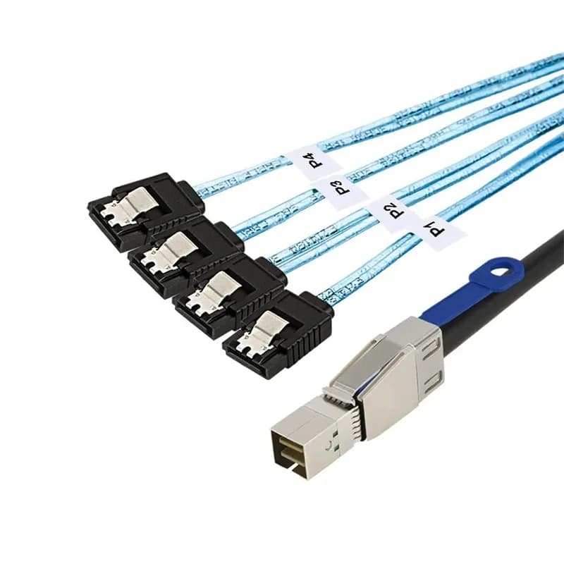 کابل تبدیل Mini SAS HD SFF-8644 به 4 پورت SATA مدل SM201 طول 1 متر — تصویر ۲