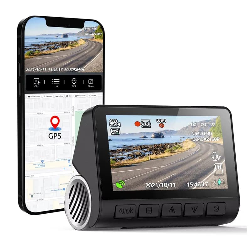 دوربین ثبت وقایع خودرو اتوویژن مدل HIS-4K WiFi+GPS با دوربین عقب FHD و GPS اکسترنال — تصویر ۶