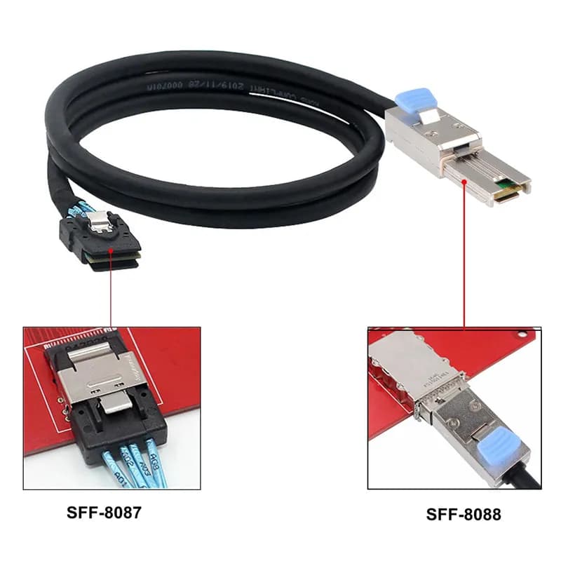کابل تبدیل Mini SAS SFF-8087 به SFF-8088 مدل SM181 طول 1 متر — تصویر ۸