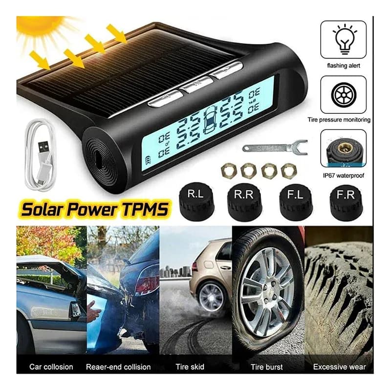 نمایشگر و سنسور فشار باد و دمای لاستیک مدل TPMS — تصویر ۲