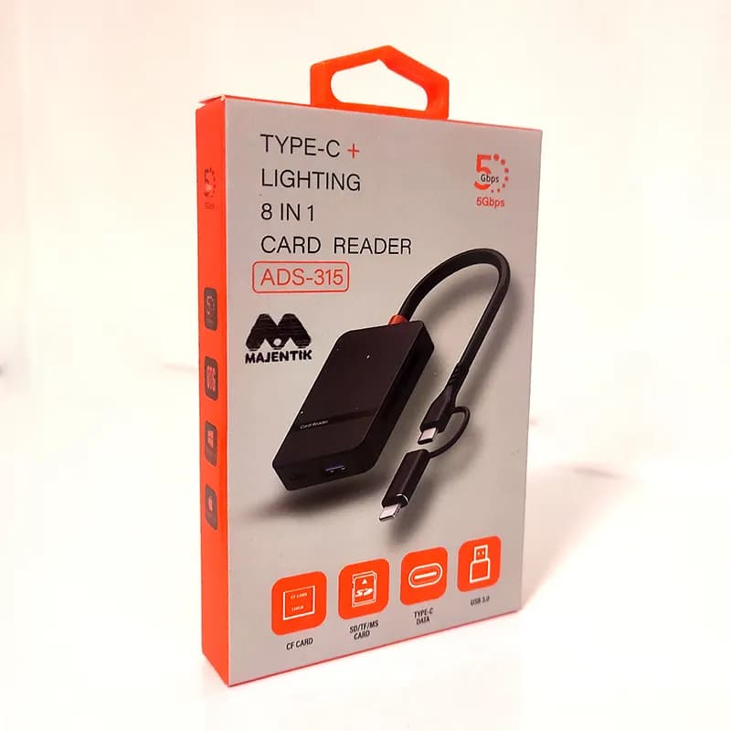 کارت خوان 8 پورت مجنتیک مدل ADS-315 با رابط دوگانه Type-C و Lightning — تصویر ۸