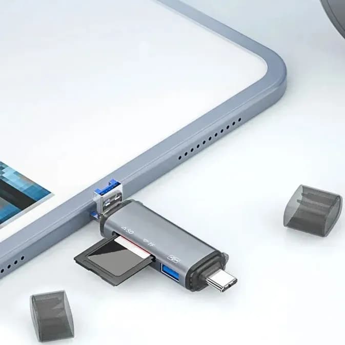 کارت خوان 6 پورت OTG مجنتیک مدل ADS-306 (USB + Type-C + Lightning) — تصویر ۷