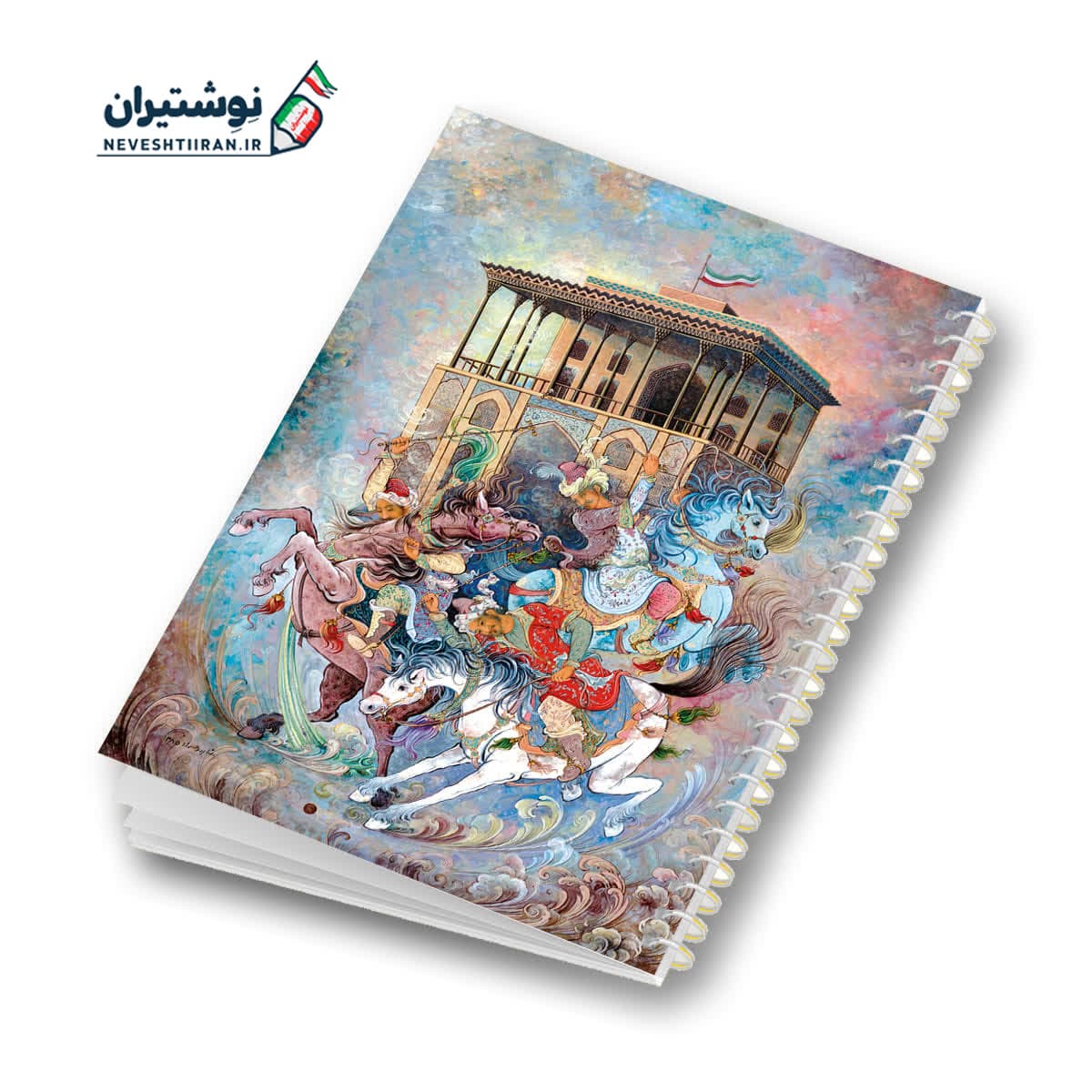 دفتر 80 برگ تک خط فنری مجلد طرح گل طرفه 061