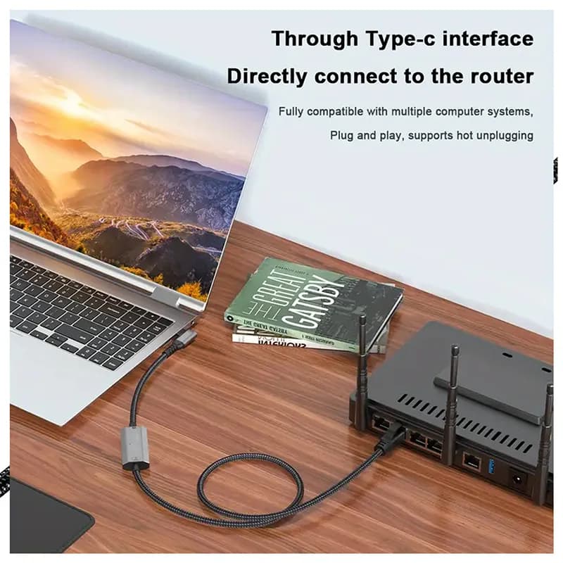 کابل مبدل RJ45 به Type-C مدل RJ-C-90 — تصویر ۶
