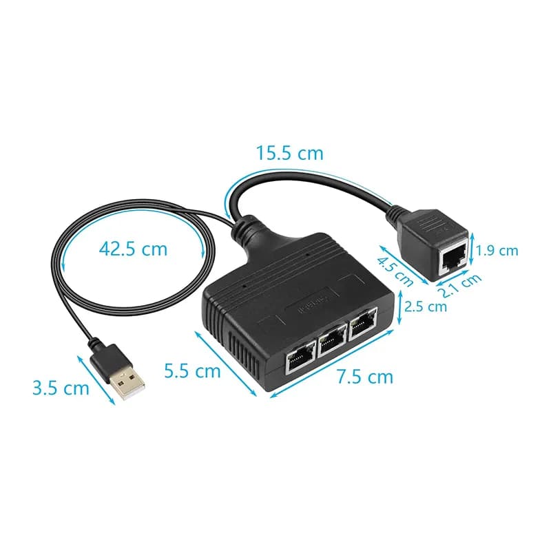 مبدل شبکه 1 به 3 RJ45 مدل Gigabit — تصویر ۷