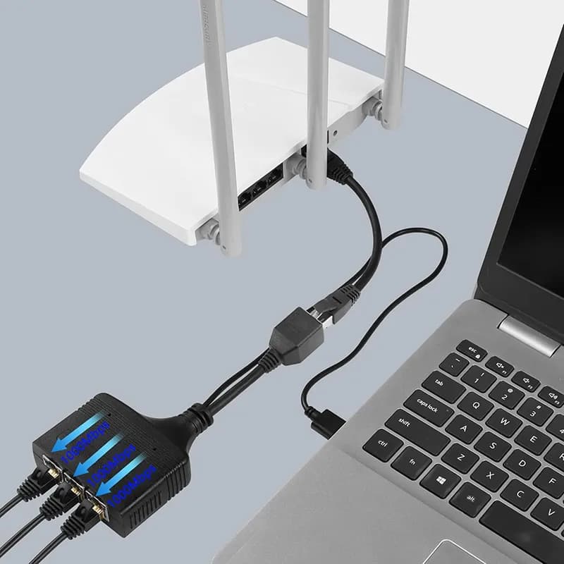 مبدل شبکه 1 به 3 RJ45 مدل Gigabit — تصویر ۴