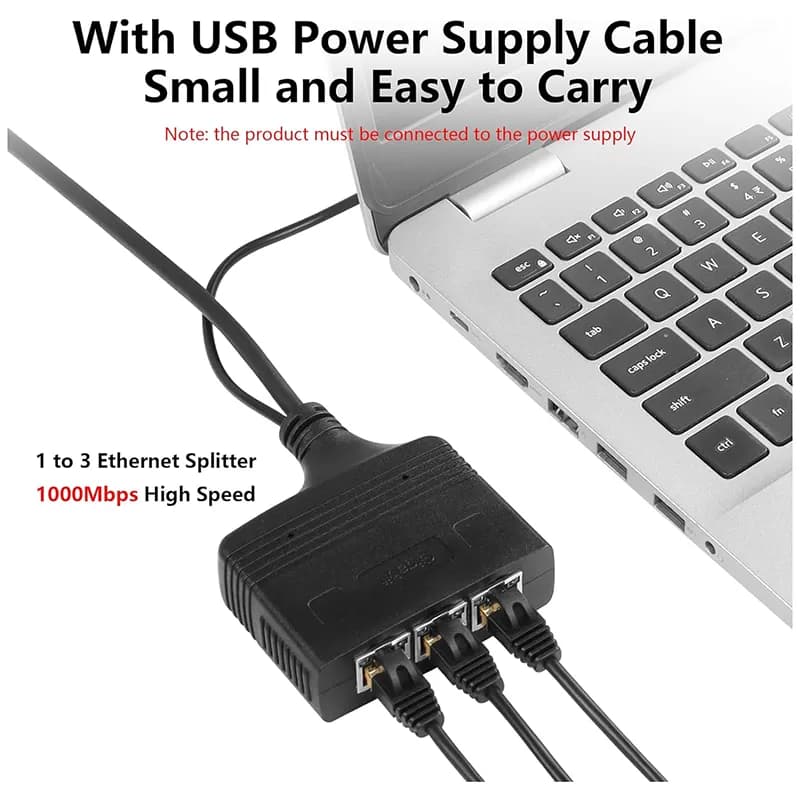 مبدل شبکه 1 به 3 RJ45 مدل Gigabit — تصویر ۶