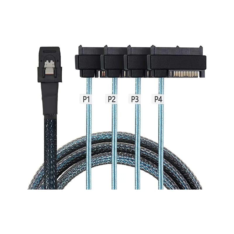 کابل Mini SAS SFF-8087 به 4 پورت SFF-8482 + پورت برق 15 پین SATA مدل SM275 — تصویر ۷