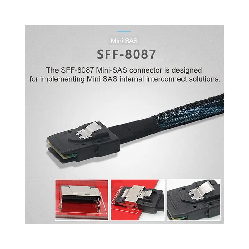 کابل Mini SAS SFF-8087 به 4 پورت SFF-8482 + پورت برق 15 پین SATA مدل SM275 — تصویر ۴