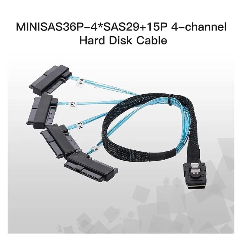 کابل Mini SAS SFF-8087 به 4 پورت SFF-8482 + پورت برق 15 پین SATA مدل SM275 — تصویر ۳