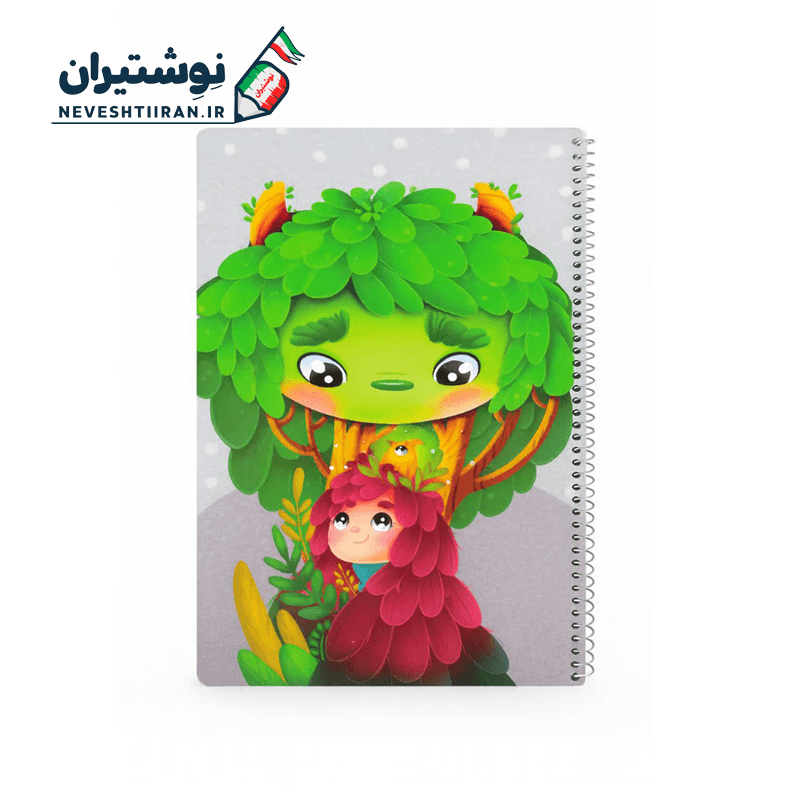 دفتر تک خط 50 برگ فنری جلد ایندربرد طرح فانتزی نیلن 63295 کد 3