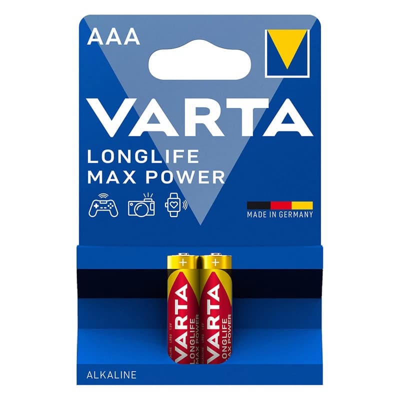 باتری نیم قلمی دو عددی قرمز مدل MAX POWER وارتا — تصویر ۲