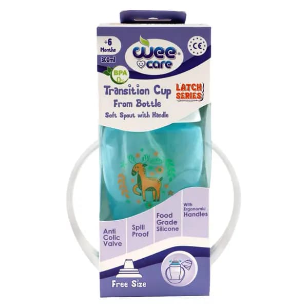 لیوان دسته دار با سر سیلیکونی ارتجاعی وی کر مدل wee care C706 — تصویر ۲