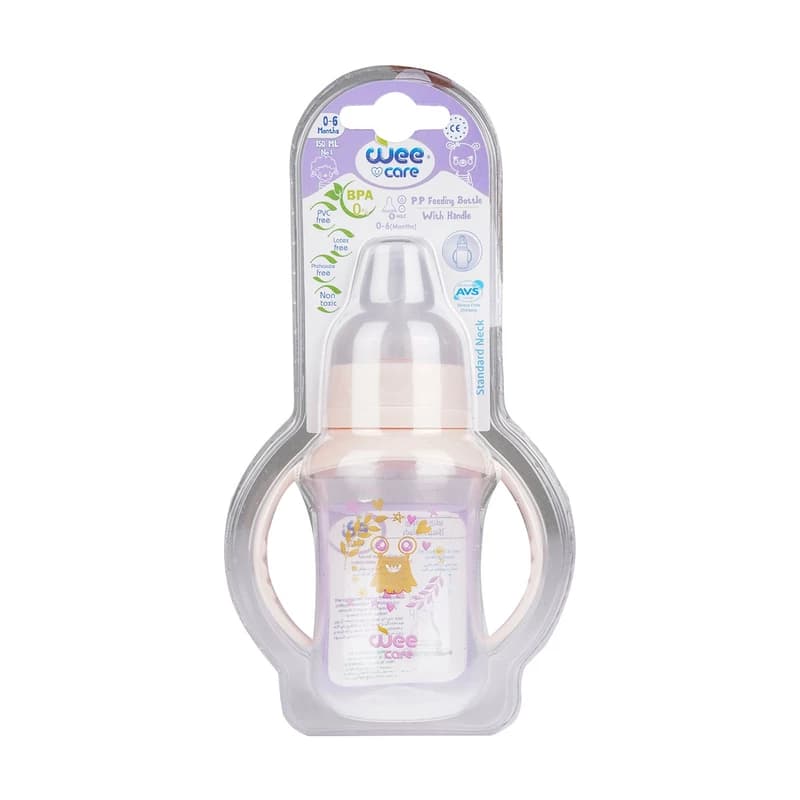بطری دسته دار پروپیلن دهانه استاندارد وی کر Wee Care B315 — تصویر ۲