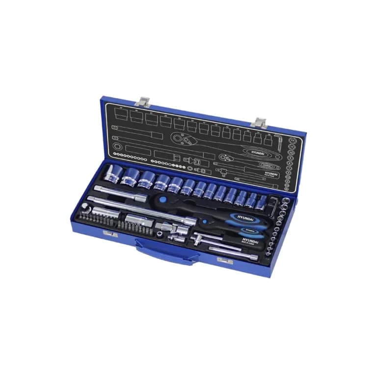 جعبه بکس 1/2و 1/4 اینچ 60 عددی هیوندای HT-9160 — تصویر ۲