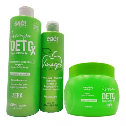 کیت سم زدایی مو (دتوکس) سیب سبز (3 مرحله) Green Apple Detox Kit (3 Steps) 500g eae