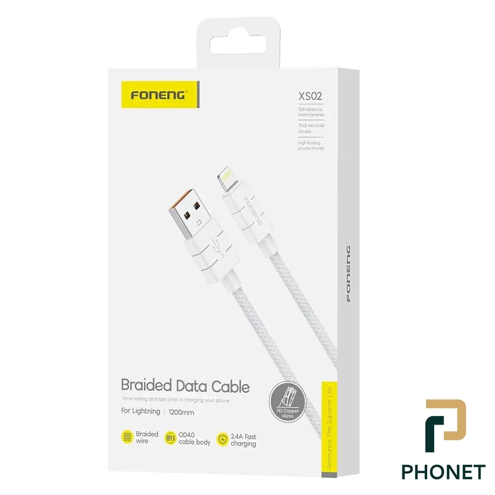 کابل شارژ Type-C to Lightning فوننگ مدل XS02(PD27W) — تصویر ۲