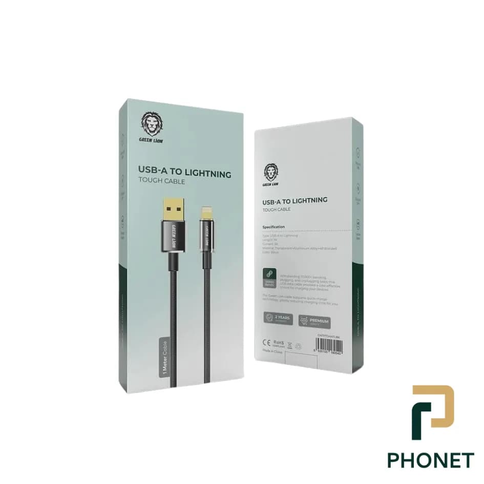 کابل شارژ گرین لاین USB-A به لایتنینگ مدل Touch — تصویر ۲