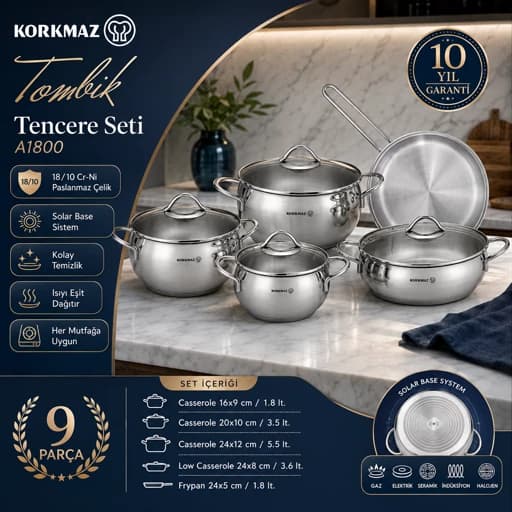 سرویس قابلمه کرکماز Tombik A1800 — تصویر ۹