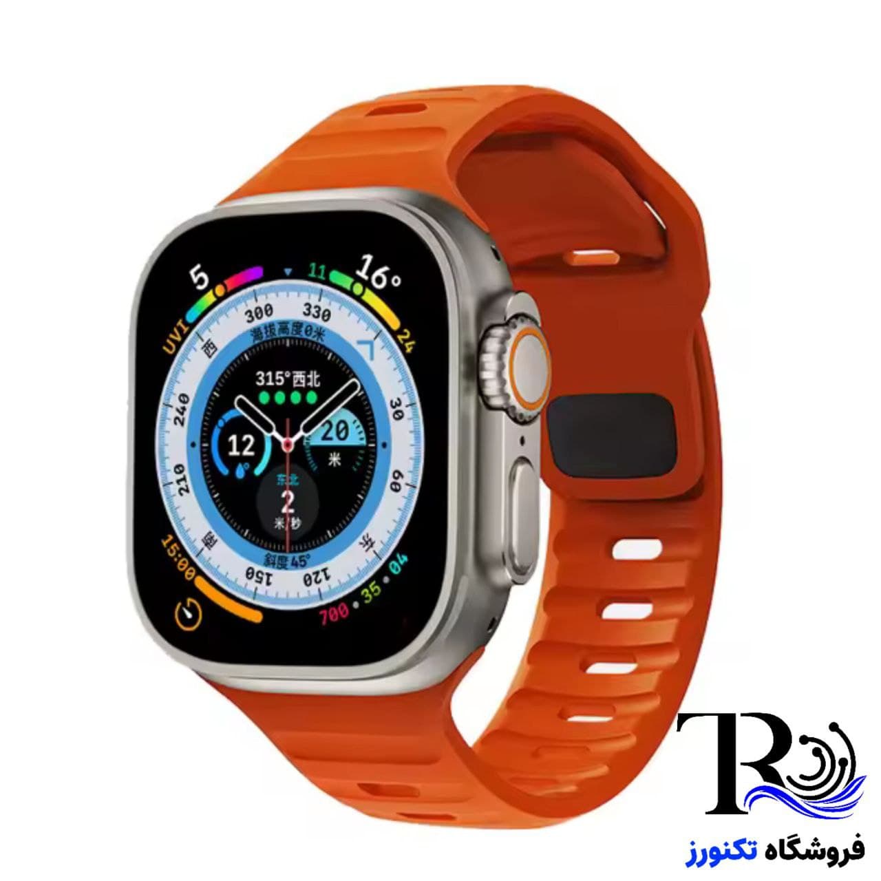 بندسیلیکونی اپلواچ رنگ نارنجی مناسب ساعت هوشمند سایز44-45-46-49 میلی متر