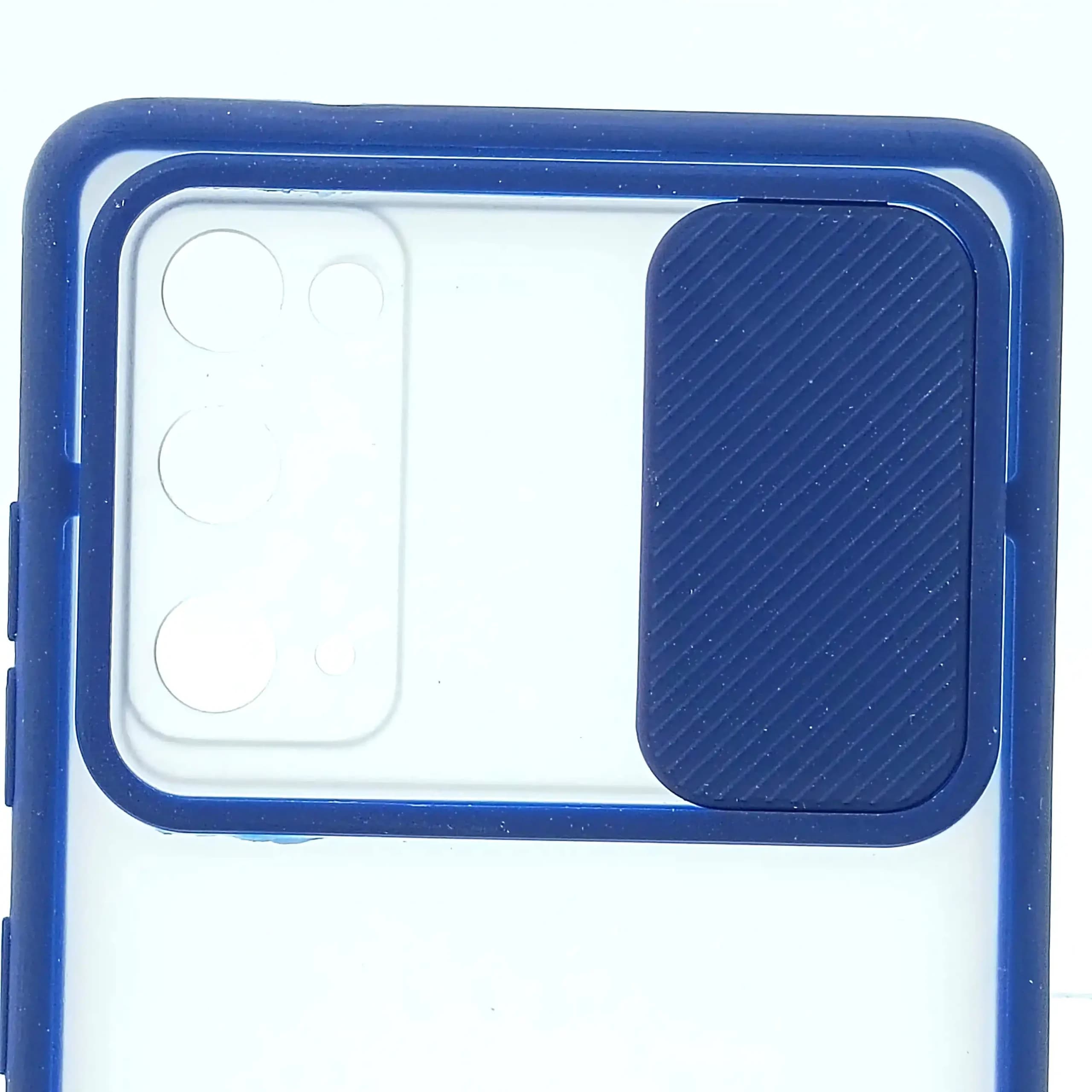 قاب طرح ‍‍پشت مات کشویی SAMSUNG S20FE – آبی تیره — تصویر ۲
