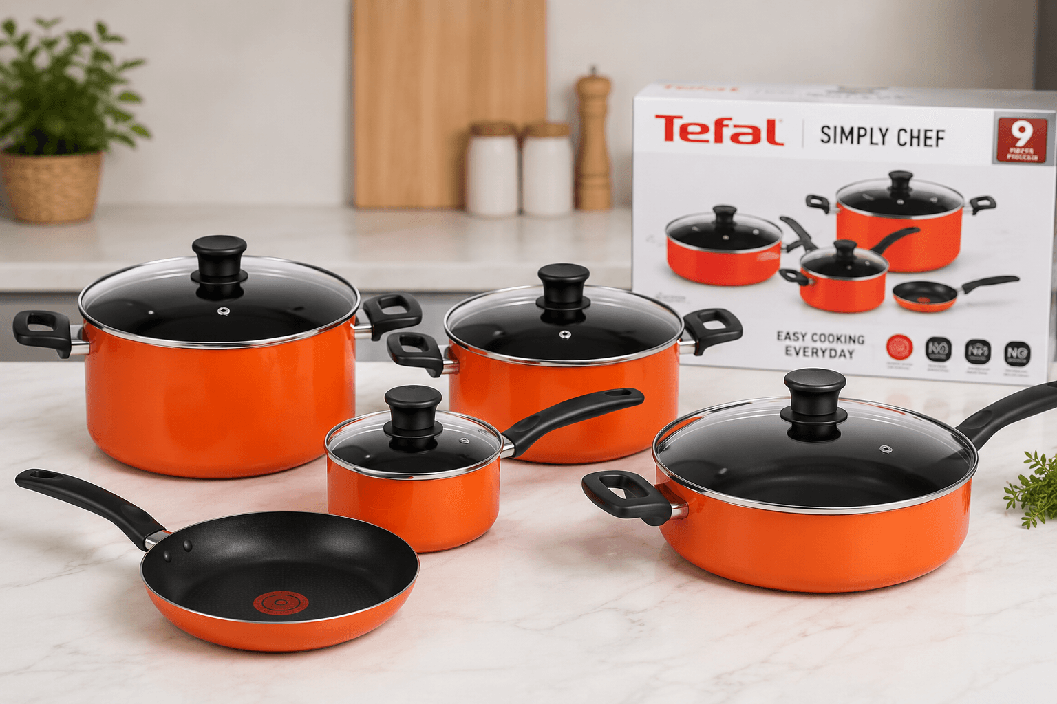 سرویس قابلمه ۹ پارچه تفال مدل Simply Chef — تصویر ۷