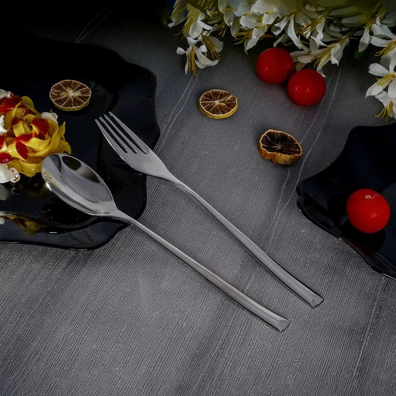 سرویس قاشق و چنگال 18 نفره رولنزا مدل N03 استیل براق (106 پارچه) — تصویر ۶