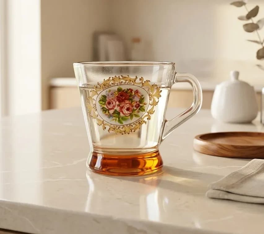 فنجان فرگو کاوه گل رز شش عددی