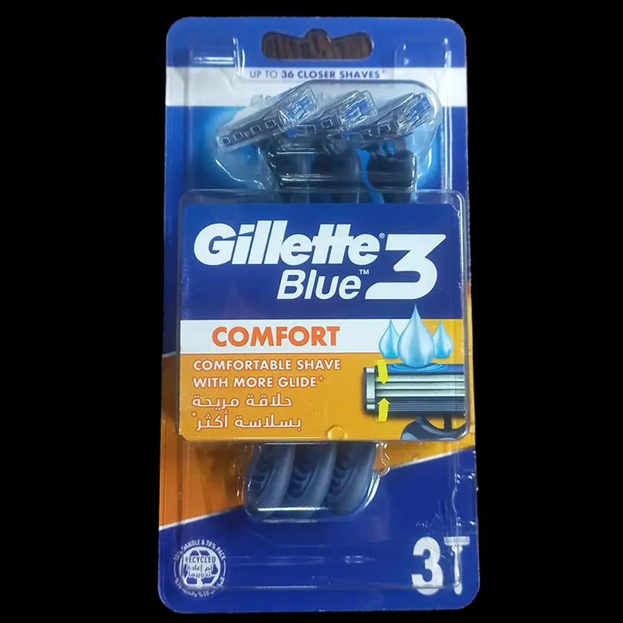 تیغ اصلاح ژیلت (Gillette) مدل بلو تری (Blue 3) 3 تیغه بسته 3 عددی