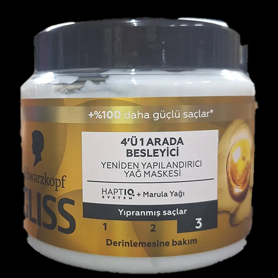 ماسک مو روغنی گلیس (Gliss) ۴ در ۱ (تغذیه‌کننده + بازسازی‌کننده) دارای روغن مارولا 400 میل — تصویر ۲