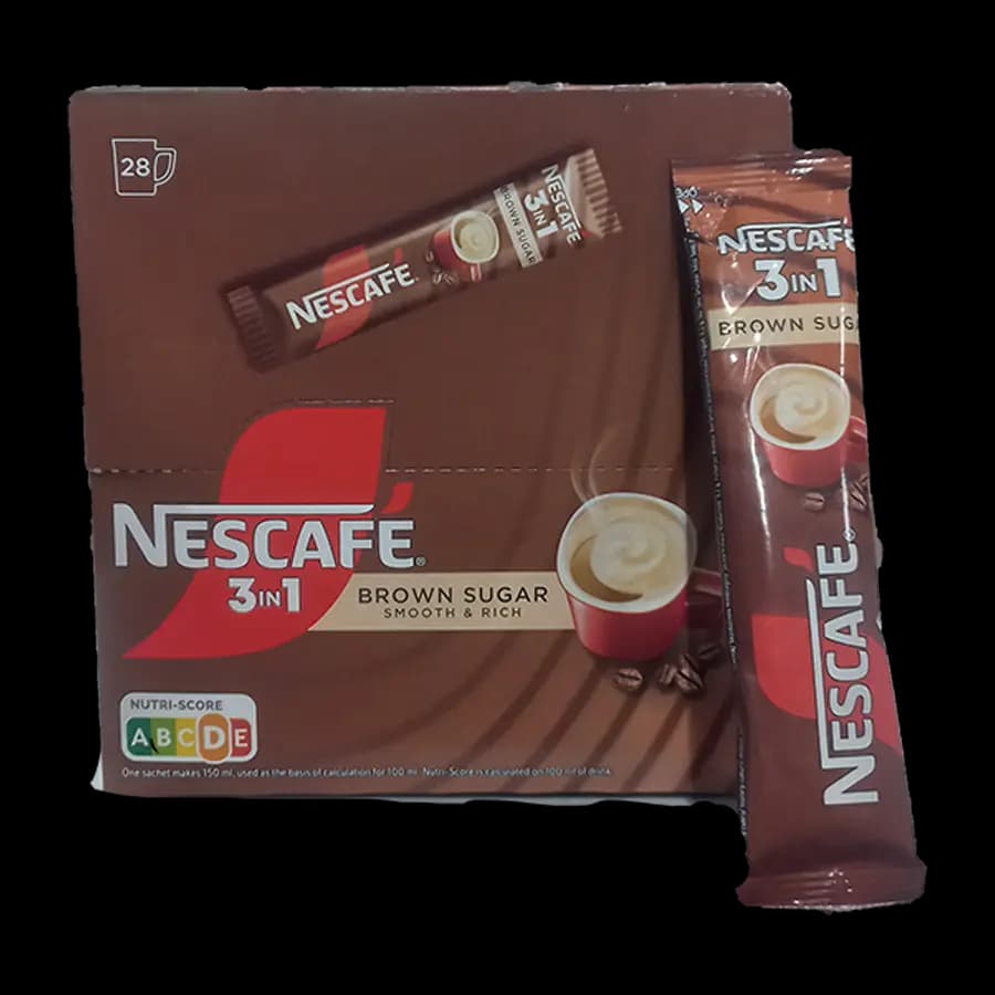 نسکافه (NESCAFÉ) برند نستله ۳ در ۱ طعم شکر قهوه‌ای 28 ساشه ای