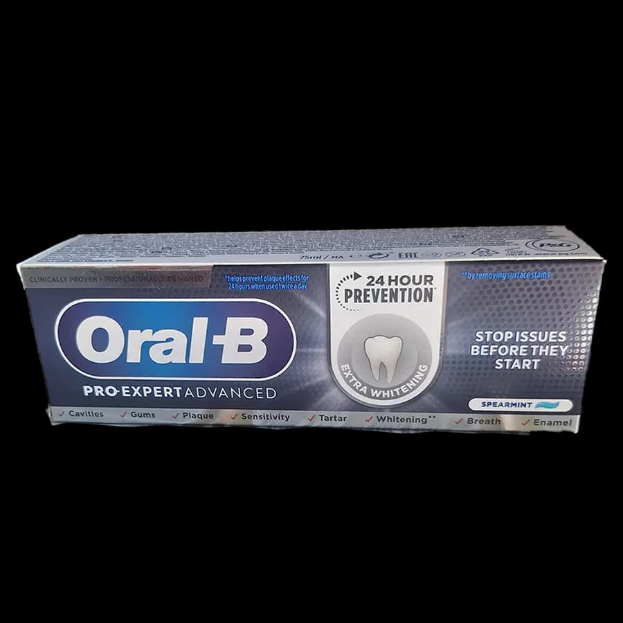 خمیر دندان اورال بی مدل Extra Whitening با طعم نعناع تند حجم 75 میلی لیتر بسته 12عددی ساخت ترکیه — تصویر ۲