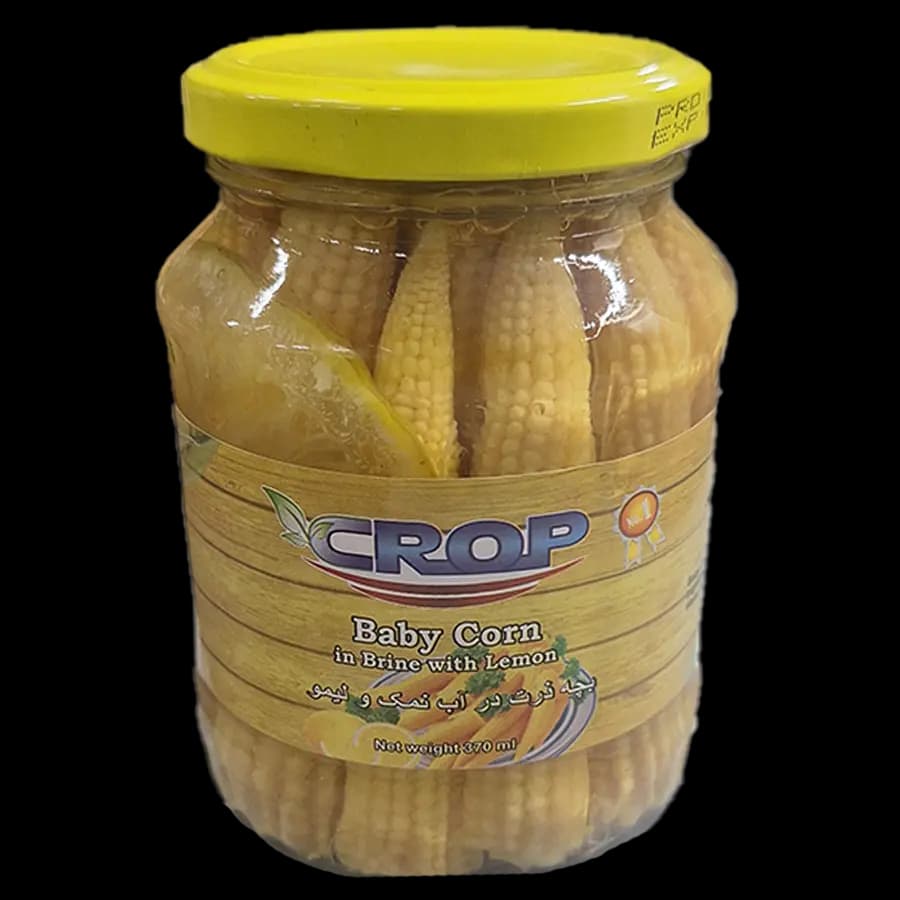 ترشی بچه ذرت در آب نمک و لیمو برند کراپ (CROP) تایلندی 370 گرمی