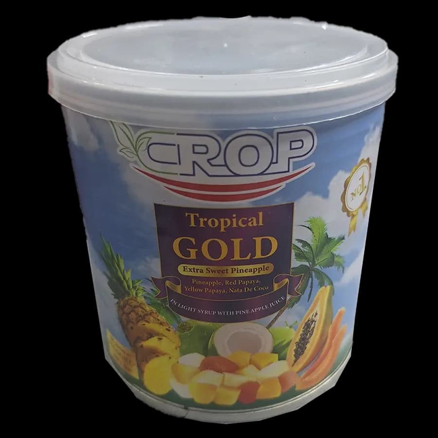 کمپوت میوه‌های استوایی کراپ (CROP) در شربت سبک با آب آناناس تایلندی 425 گرمی