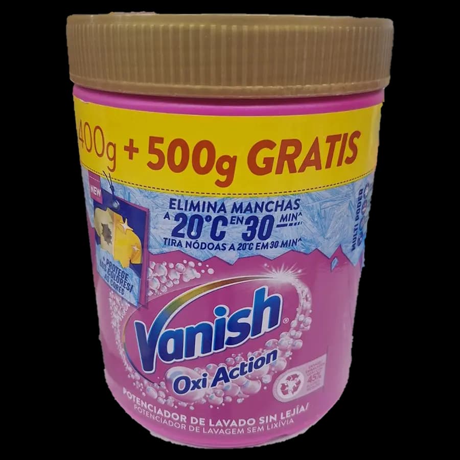 پودر لکهبر مخصوص لباسهای رنگی ونیش (Vanish Kosla Oxi Action Canlı Renkler) 900 گرمی (۴۰۰ گرم بهعلاوه ۵۰۰ گرم هدیه) — تصویر ۲